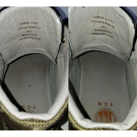 TCG Bomber Jacket Green Canvas Mid Top Zipper Lifestyle Sneakers Shoes Sz 44 11 - Picture 10 of 16